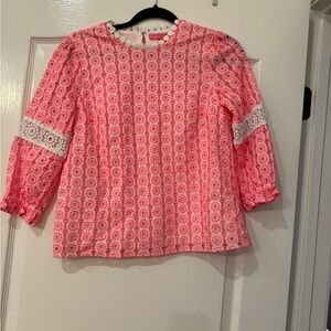 NWOT Lilly Pulitzer Pink and White Floral Top